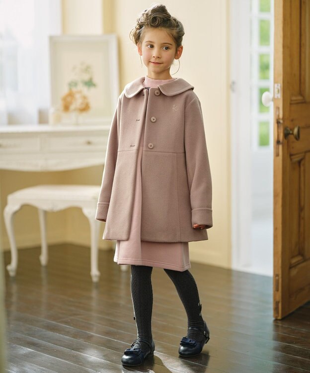 組曲 KIDS 【110-140㎝】フェイクウール コート ショコラ系