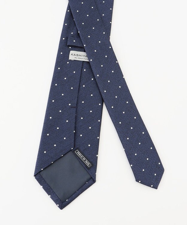 KASHIYAMA KASHIYAMAオリジナル【JAPAN MADE】ドットネクタイ ネイビー
