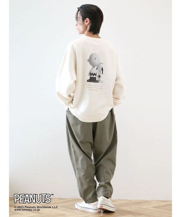 CRAFT STANDARD BOUTIQUE ＰＥＡＮＵＴＳ裏起毛スウェットクルー Ivory