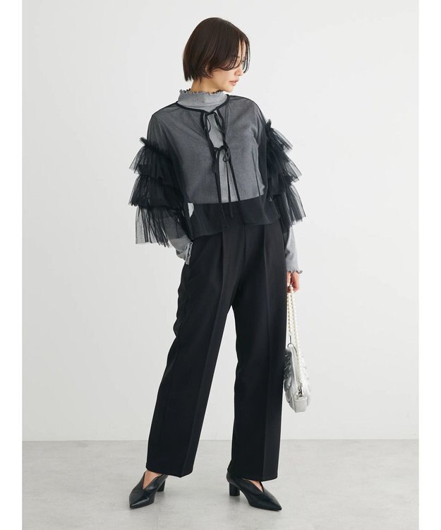 Green Parks ・Ｐｅｔｉｔ　Ｆｌｅｕｒ　タックテーパードパンツ Black