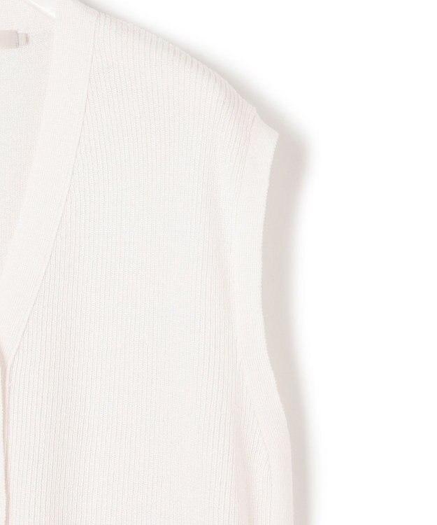 ICB 【洗える】 リネンブレンドシャイン ベスト オフホワイト系