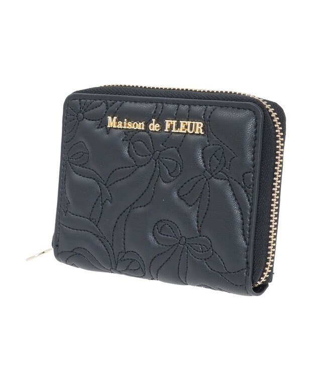 Maison de FLEUR リボンキルティングフラグメントケース Black