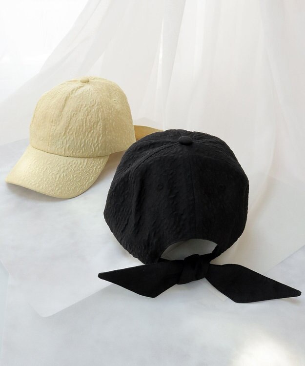 Tiaclasse 【安田美沙子さん/小倉優子さん着用】ジャガードリボンキャップ/リボンキャップ ブラックＡ