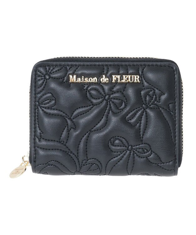 Maison de FLEUR リボンキルティングフラグメントケース Black