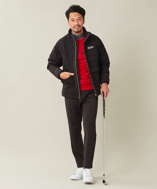 23区GOLF 【MEN】【防風/撥水/ストレッチ】【袖取り外しで2WAY】キルティング ブルゾン ブラック系