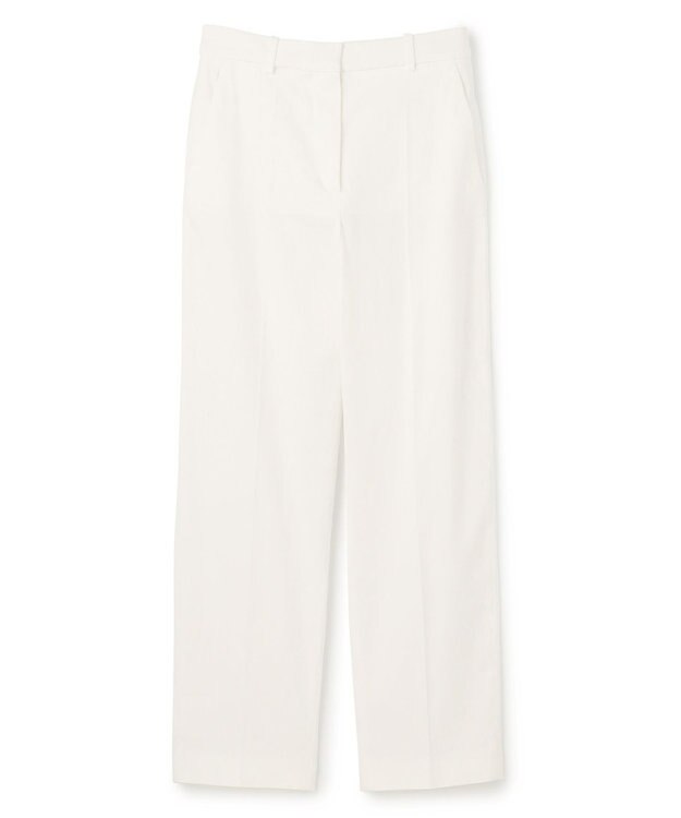 JOSEPH ストレッチリネンコットン　ストレートトラウザーズ Ivory