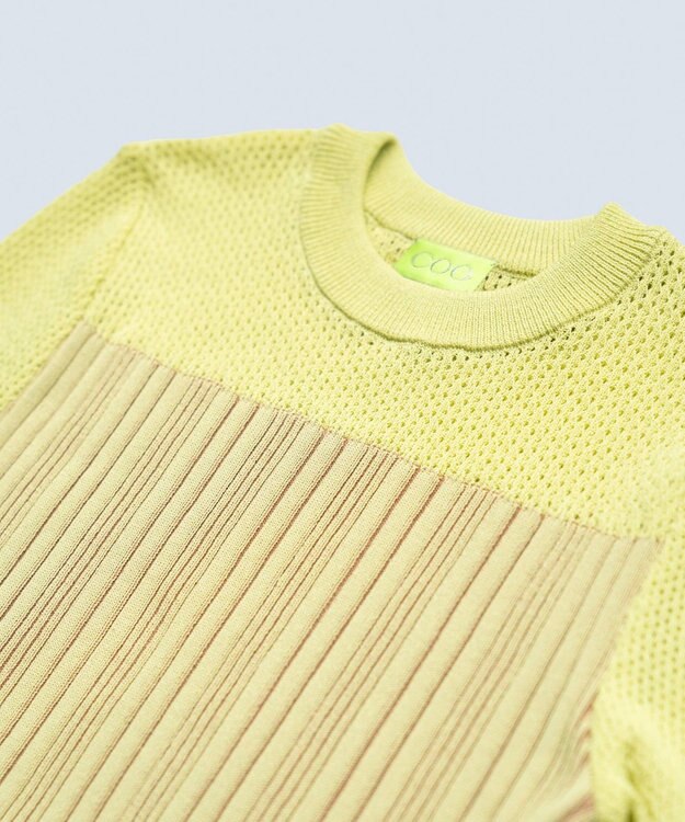 COQ CACTUS カラーブロックリブニット イエロー