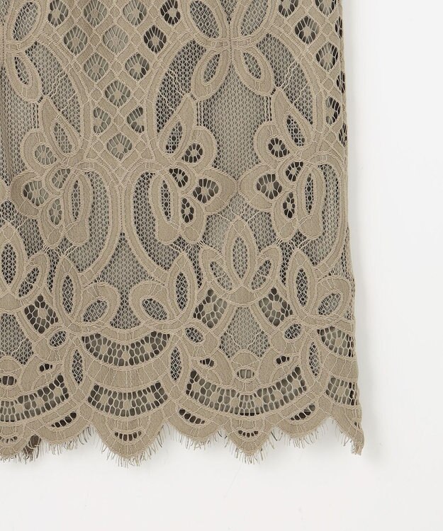 自由区 【SHIHOさん着用・こだわり素材】パネルレース スカート カーキ