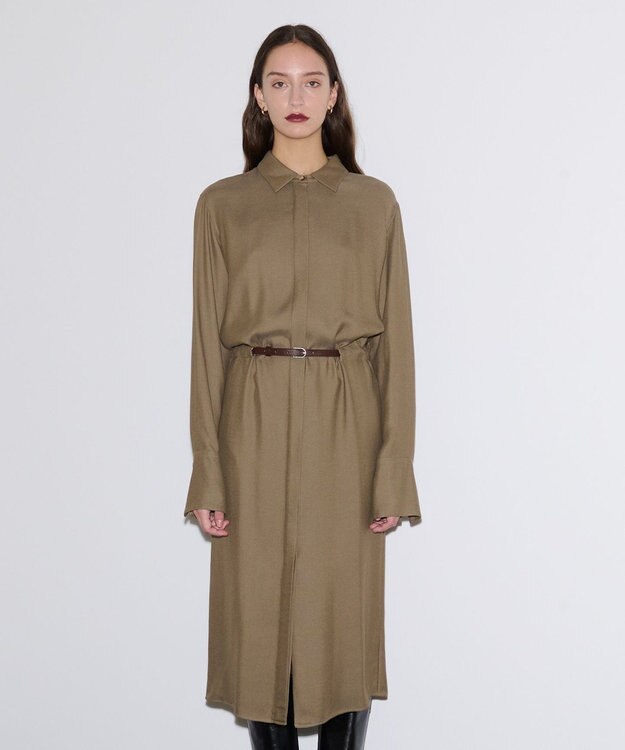 JOSEPH ビスコースツイル　シャツドレス Hickory