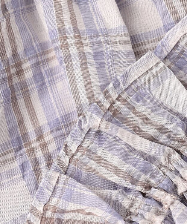 ANY KIDS 【洗濯機可能】2WAY チェックブラウス ブラウン