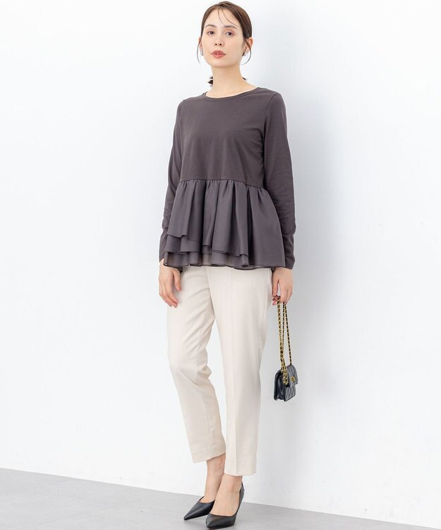 組曲 L ハンサムツイルテーパード パンツ アイボリー系