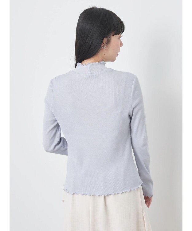 earth music&ecology ラメハイネックプルオーバー Grayish Blue