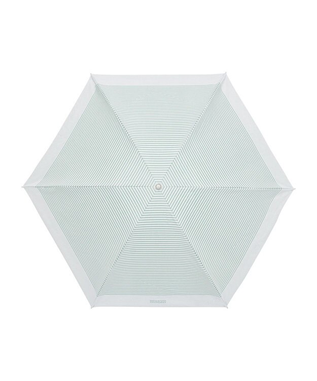 MOONBAT 【フワクール生地使用/軽量】MACKINTOSH PHILOSOPHY 遮光 晴雨兼用 折りたたみ日傘 ボーダー ミントグリーン