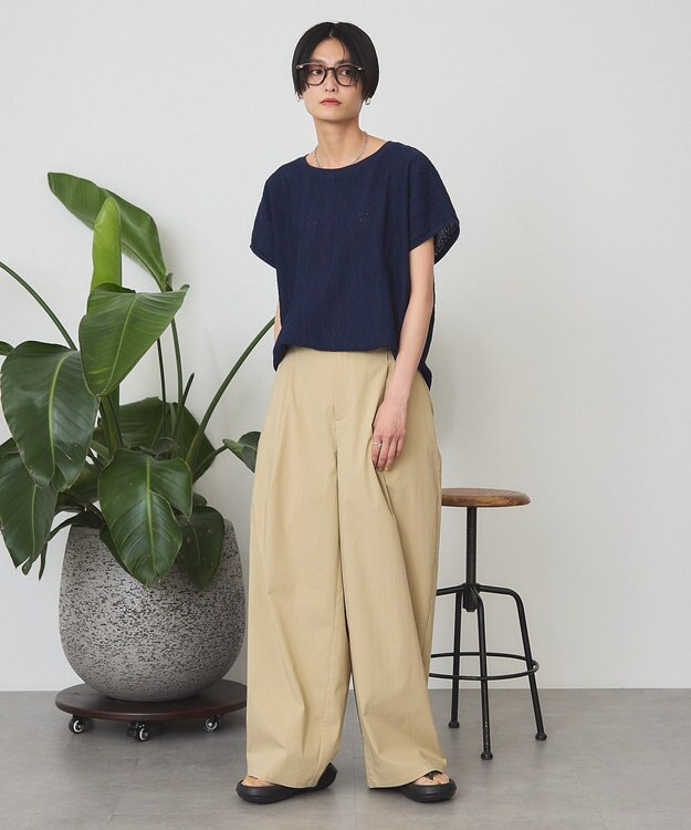 AMERICAN HOLIC フレンチスリーブ総レースプルオーバー Navy
