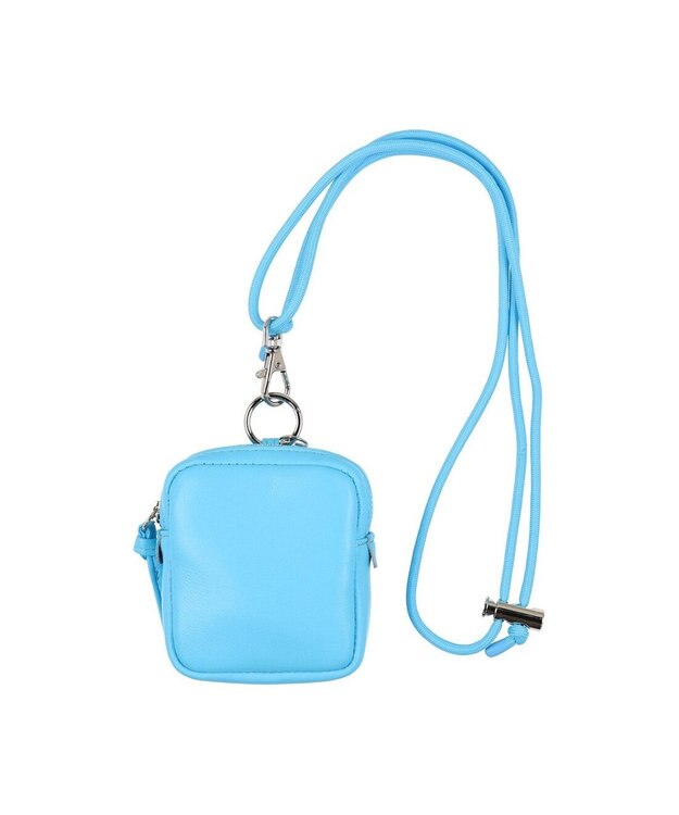 UNBILLION ペルケ perche / 蛍光レザーストラップ付き・チャームポーチショルダー サックスブルー