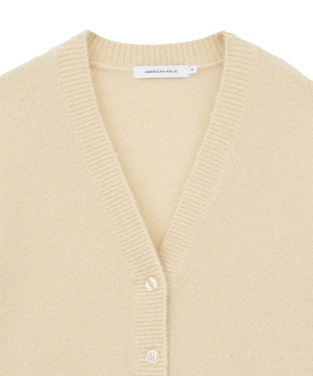 AMERICAN HOLIC Vネックラメニットカーディガン Ivory