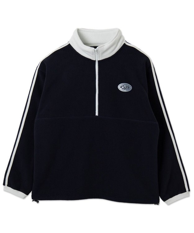 WEGO フリース　ワンポイントハーフZIPプルオーバー ネイビー