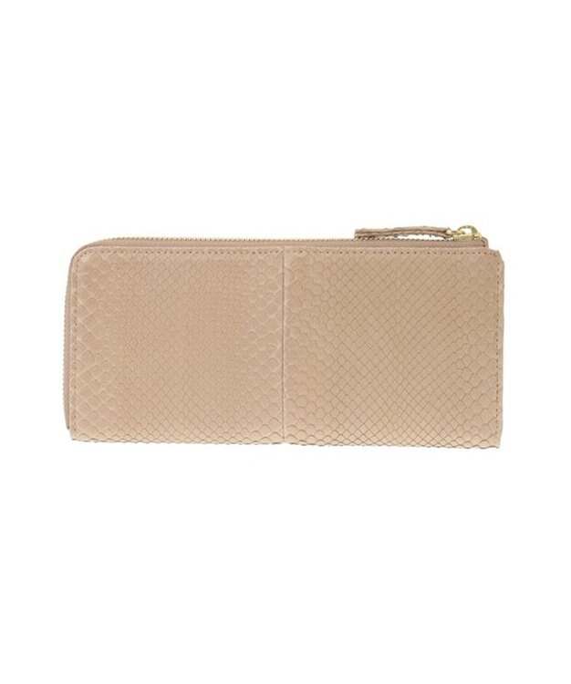 genten グレースパイソン L字ファスナー長財布 ベージュ
