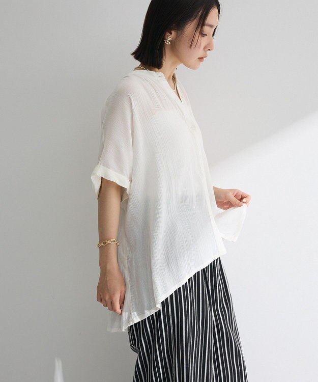 Green Parks Ｉ　レーヨンクレープブラウス Black