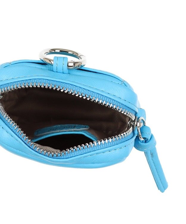UNBILLION ペルケ perche / 蛍光レザーストラップ付き・チャームポーチショルダー サックスブルー