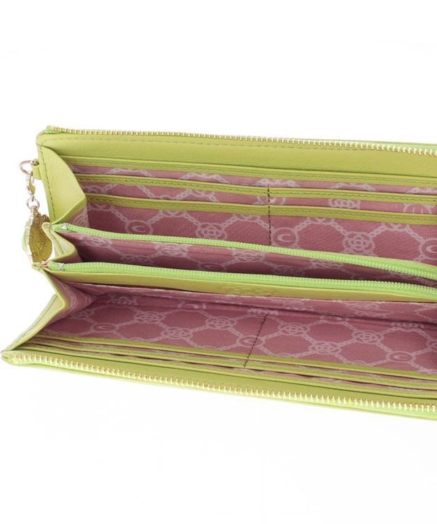 CLATHAS ワッフル　Lファスナー長財布 ライム