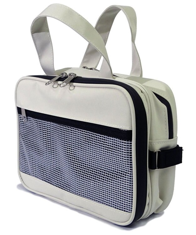 +RING 【プラスリング】傘生地を使用したボストンバッグ  waterproofed mini boston bag WHT Sr.404 白～オフホワイト
