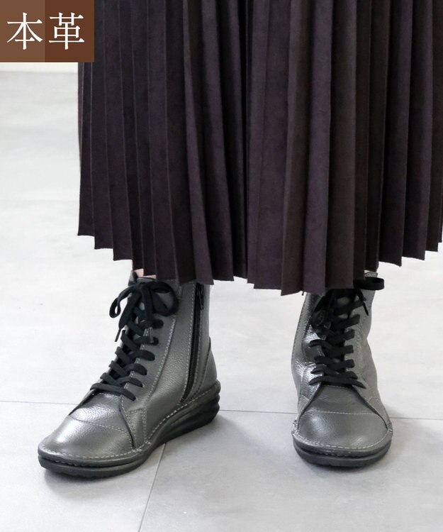 Pointer 本革軽量ブーツ レディース グレー