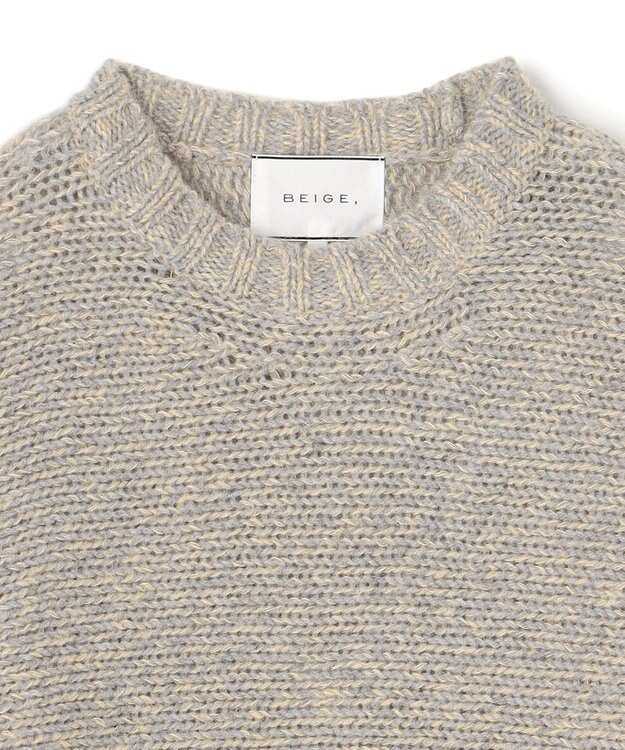 BEIGE， MARANA / モヘア混ミックスドルマンニット Gray x Mustard