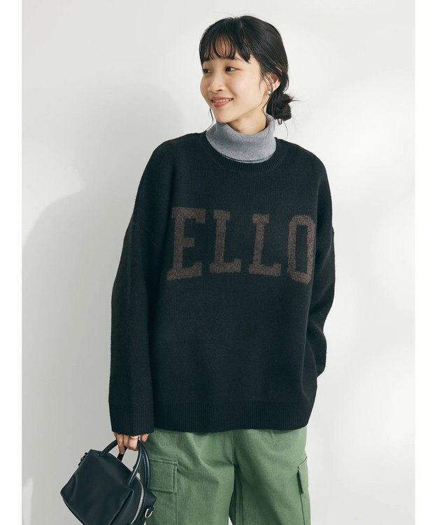 CRAFT STANDARD BOUTIQUE ロゴジャガードニットプルオーバー Black