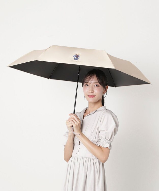 MOONBAT 【遮熱・遮光】POLO RALPH LAUREN(ポロ ラルフローレン)CORE DENIM BEAR ポロベア 晴雨兼用 雨傘  折りたたみ傘 ベージュ