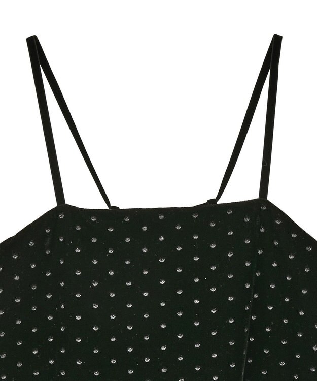 YECCA VECCA グリッタードットベロアオーバーキャミ Black