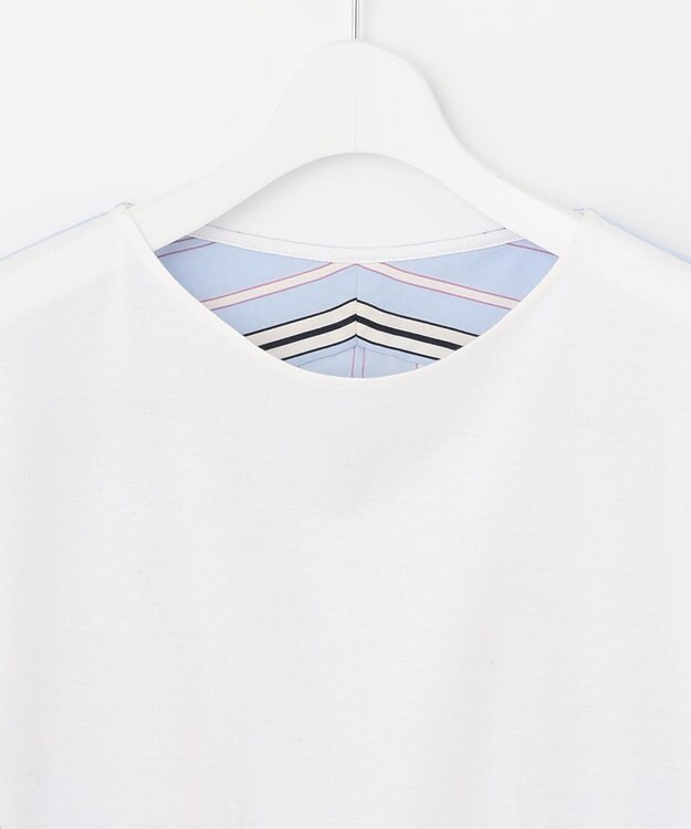 自由区 L 【WEB限定】ランダムストライプ セットアップワンピース サックスブルー系1