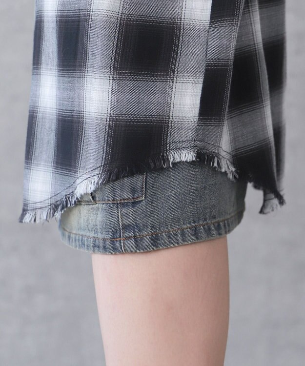 WEGO チェックBIGシャツ ブラック