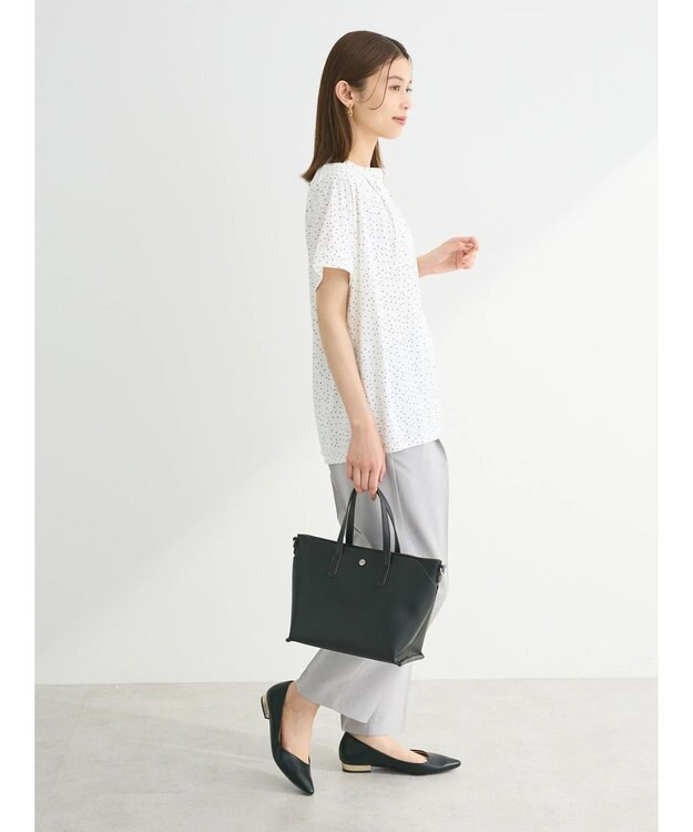 Green Parks ２ｗａｙ　フレンチスリーブ釦付ブラウソー Dot