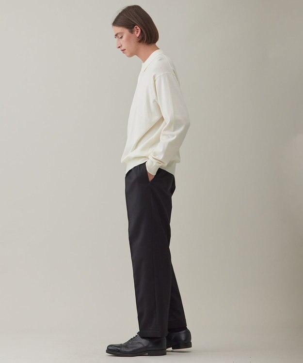 UNFILO MENS ウールライク ワイドパンツ ブラック