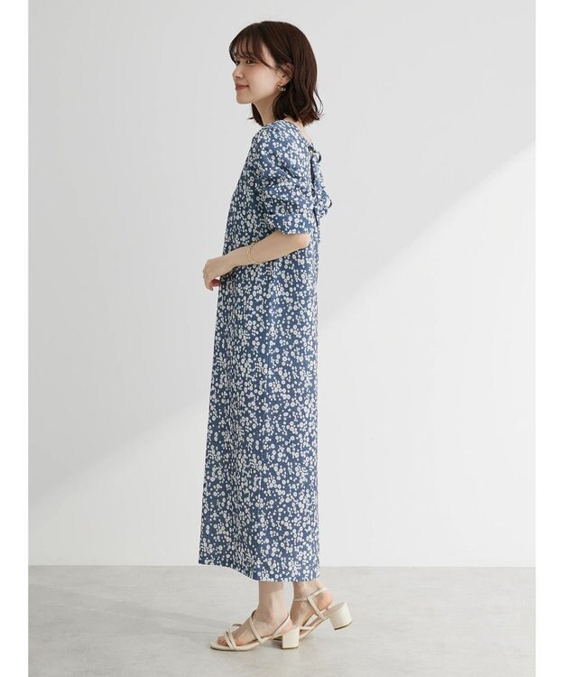 Green Parks ・ＲＡＹ　ＣＡＳＳＩＮ　フラワーｐｔナローワンピース Blue