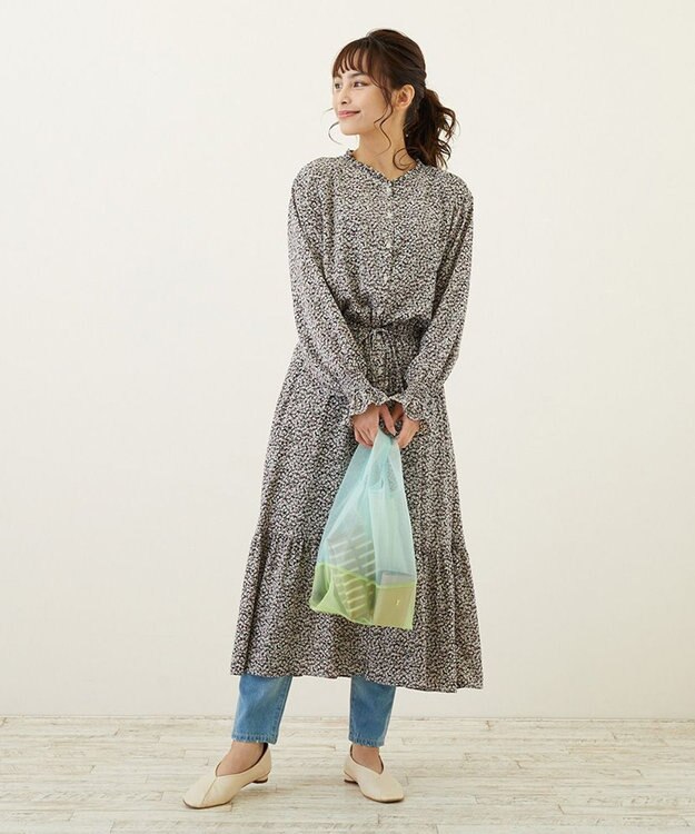 ROOTOTE 0376【直営店限定商品：オーガンジーエコバッグ】/ EU.RSルーショッパー.MID.SUK-A 03：ミント/イエロー