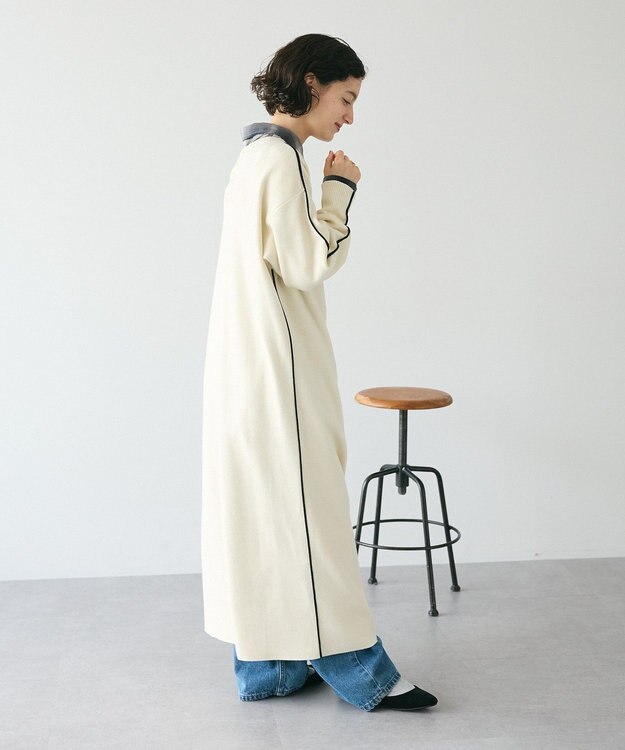 CRAFT STANDARD BOUTIQUE とてもちライン入りニットワンピース Ivory
