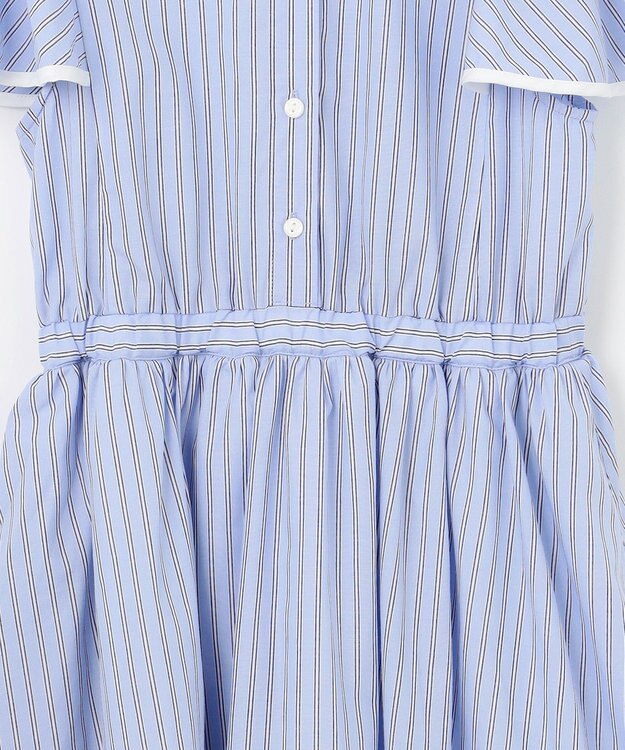 組曲 KIDS 【150-160㎝】サマーストライプ ワンピース サックスブルー系1