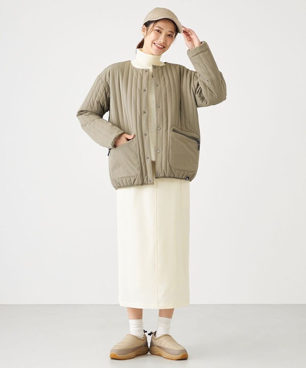 SHARE PARK LADIES フラップポケットタイトスカート アイボリー系