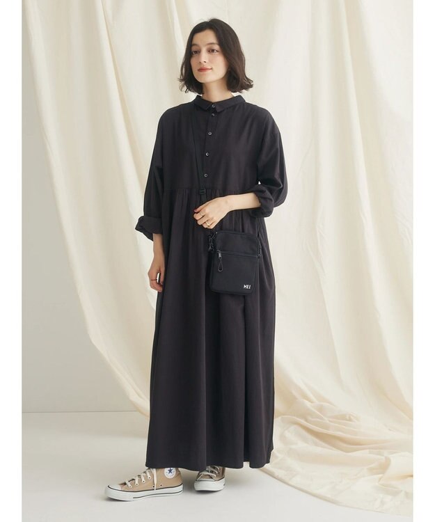 CRAFT STANDARD BOUTIQUE ２ＷＡＹインドコットン刺繍ワンピース Black