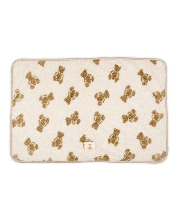 PET PARADISE ペットパラダイス くまちゃん織り ボア ブランケット ホワイト×ブラウン