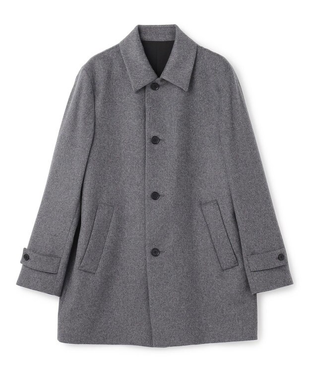 JOSEPH HOMME 【新素材】ライトウールシャギー　ステンカラーコート グレー系