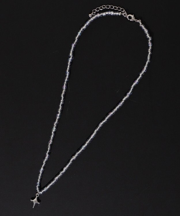 WEGO Mメタルモチーフビーズネックレス ライトグレー