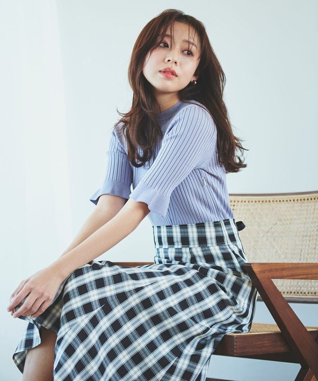 Feroux 【洗える】ニットコンビ ワンピース ブラック系2