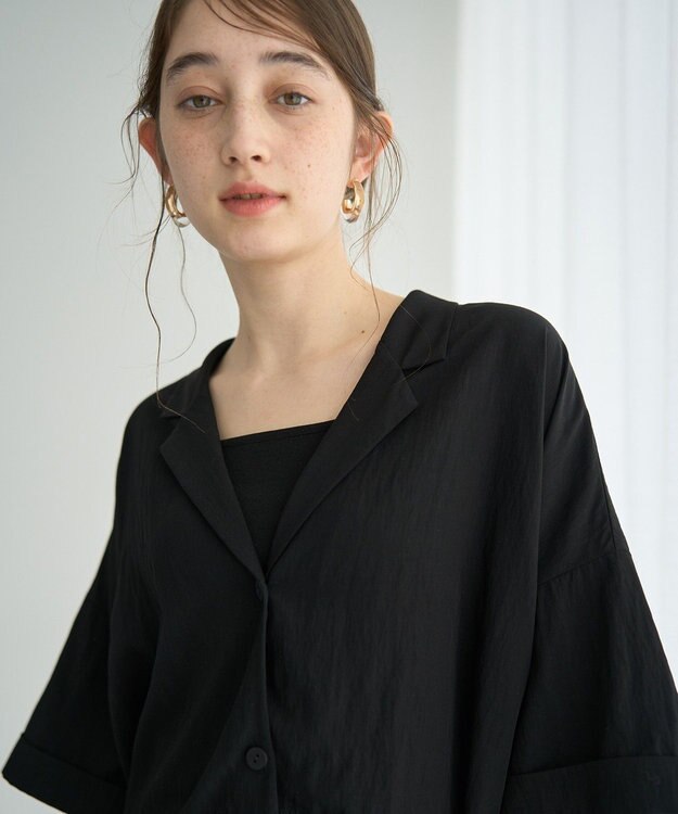 YECCA VECCA 【接触冷感】クロップドデザインジャケット② Black