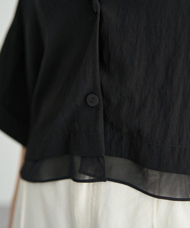 YECCA VECCA 【接触冷感】クロップドデザインジャケット② Black