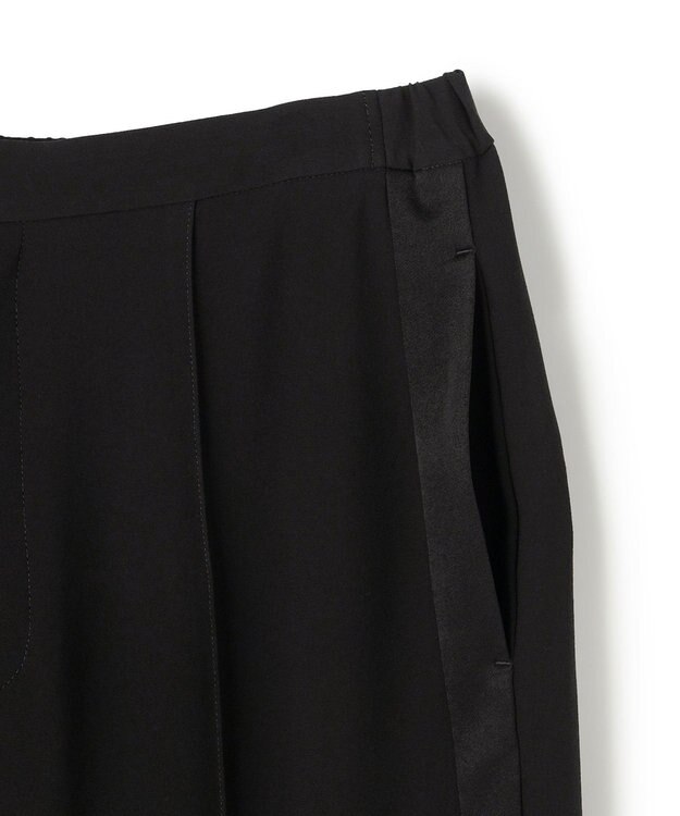 uncrave バックサテンジョーゼット フレアパンツ ブラック