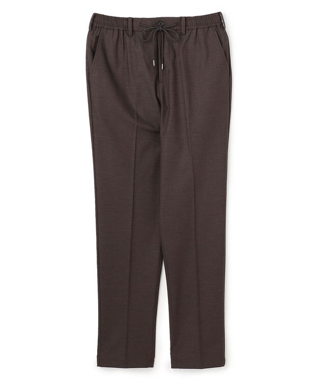 JOSEPH HOMME 新素材【ストレッチ/ウエストゴム仕様】ウール混キャリーマンストレッチ ドロスト付ストレートパンツ / HOVE ダークブラウン系