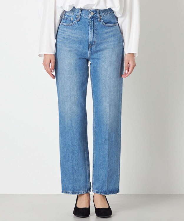 NAVE 【Nave　洗える】デニム センタープレスパンツ スカイブルー系